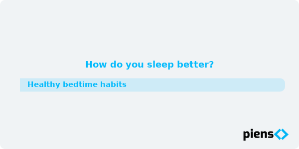 How do you sleep better?