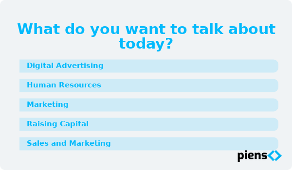 What do you want to talk about today?